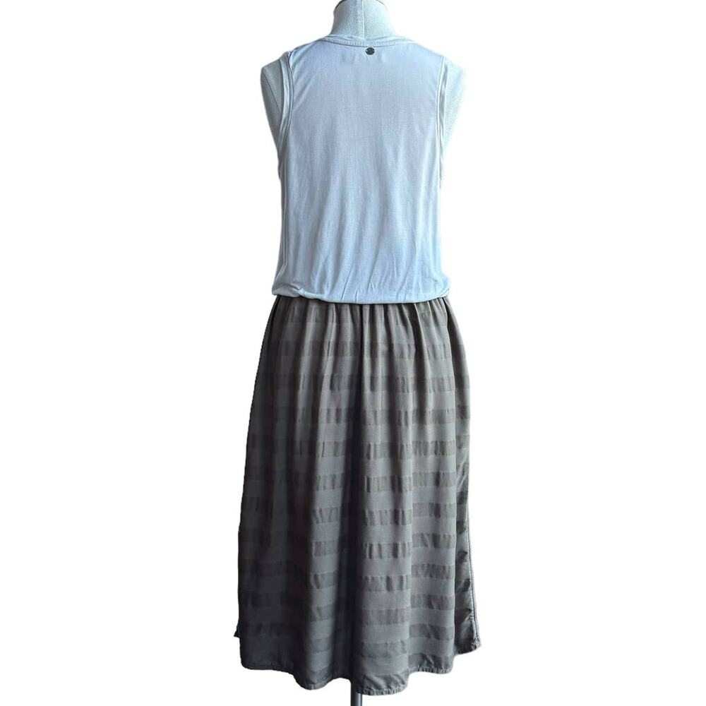 Women's PrAna Perry Knit Tank Top Gathered Waist Texture Stripe Skirt Dress M‎ - Picture 6 of 13